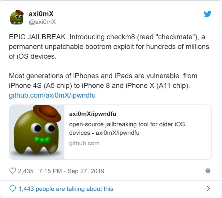 發現 iPhone 4s 到 X 永久越獄漏洞：非 Cydia 完美 JB | axi0mX, Bootrom, checkm8, Cydia | iPhone News 愛瘋了