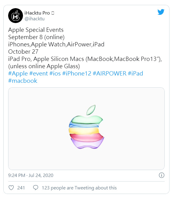爆料者：iPhone 12 和 AirPower 發布會 9 月 8 日舉行 | AirPower, Apple Glass, iPhone 12, 蘋果眼鏡 | iPhone News 愛瘋了