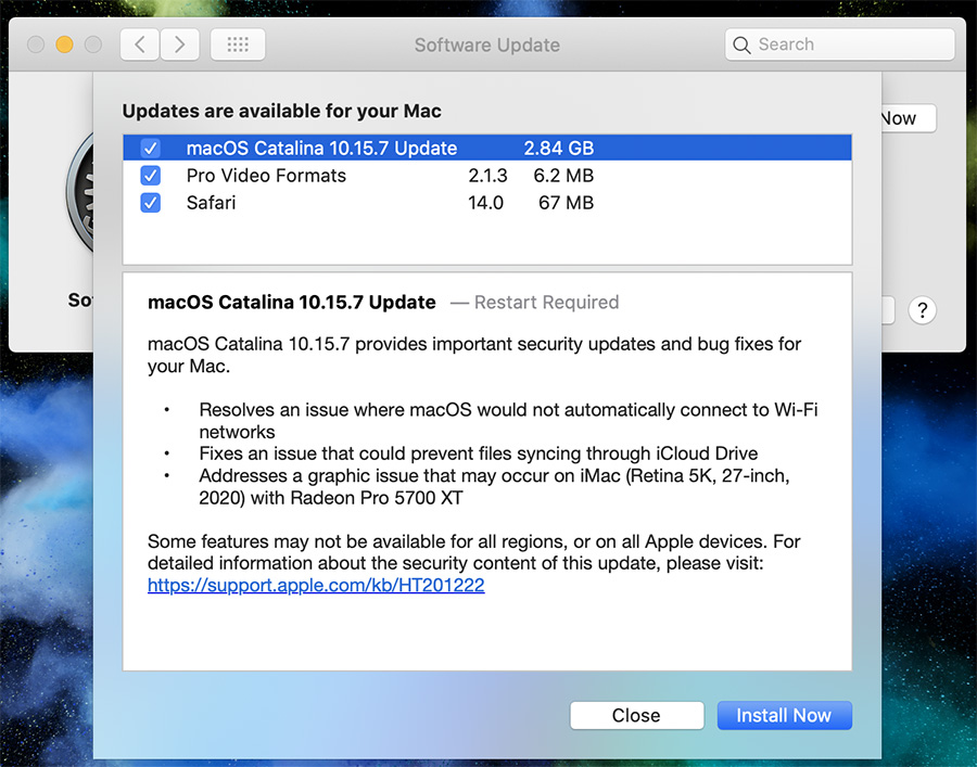 蘋果發布 macOS 10.15.7 更新！修復Wi-Fi連接和顯卡問題