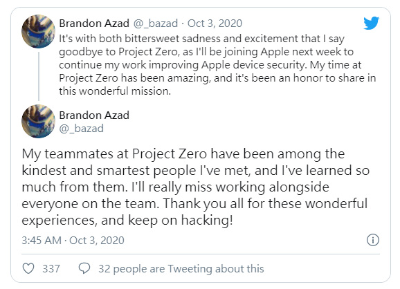 谷哥 Project Zero 成員加入蘋果！幫助提高 iOS 安全性
