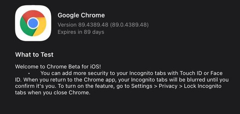 iOS版Chrome將可用Touch ID和Face ID鎖定隱私模式分頁