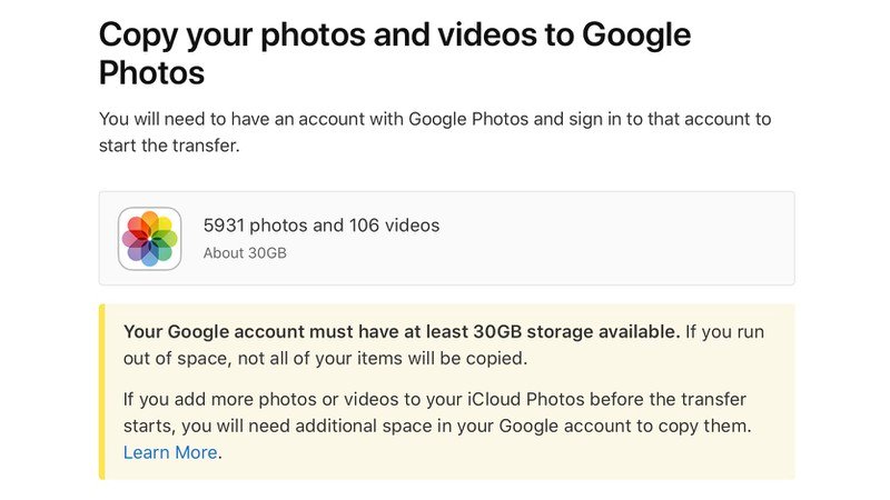 蘋果開放將 iCloud 照片轉移到 Google 相簿備份