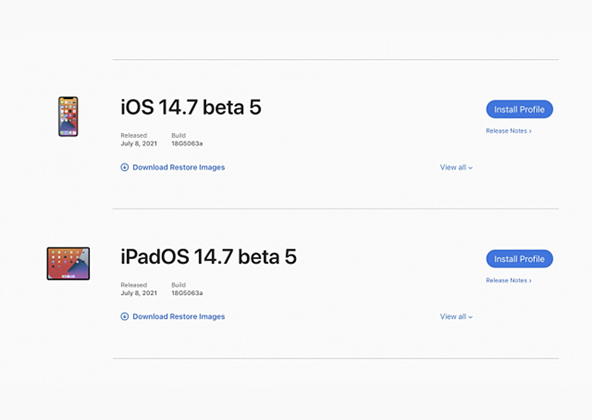 蘋果發布第五個 iOS 14.7、tvOS 14.7 和 watchOS 7.6 測試版
