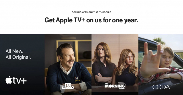 T-Mobile 為用戶提供一年免費的 Apple TV+ 服務