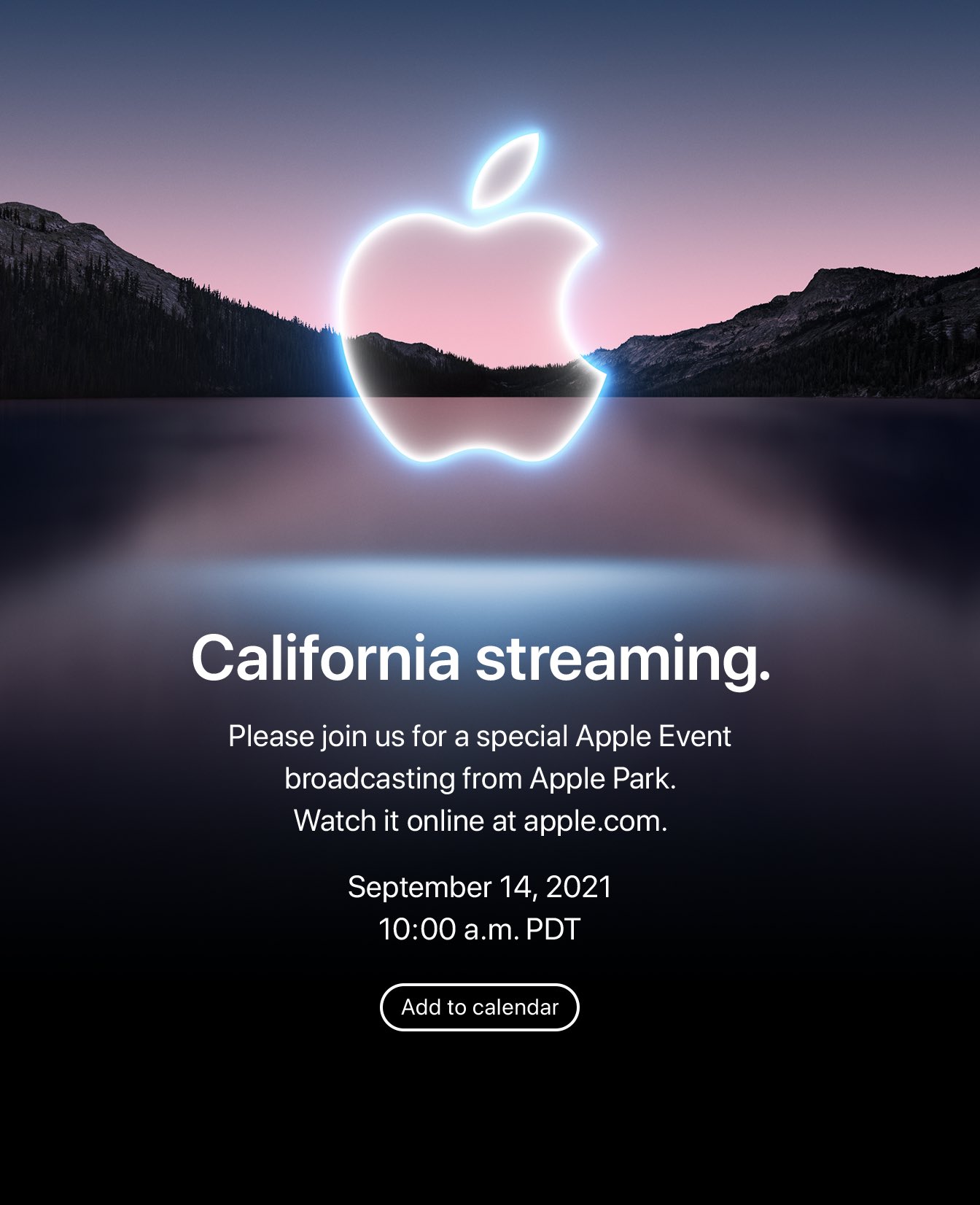 蘋果宣布 9/14 舉行 iPhone 13 發表會 - California Streaming
