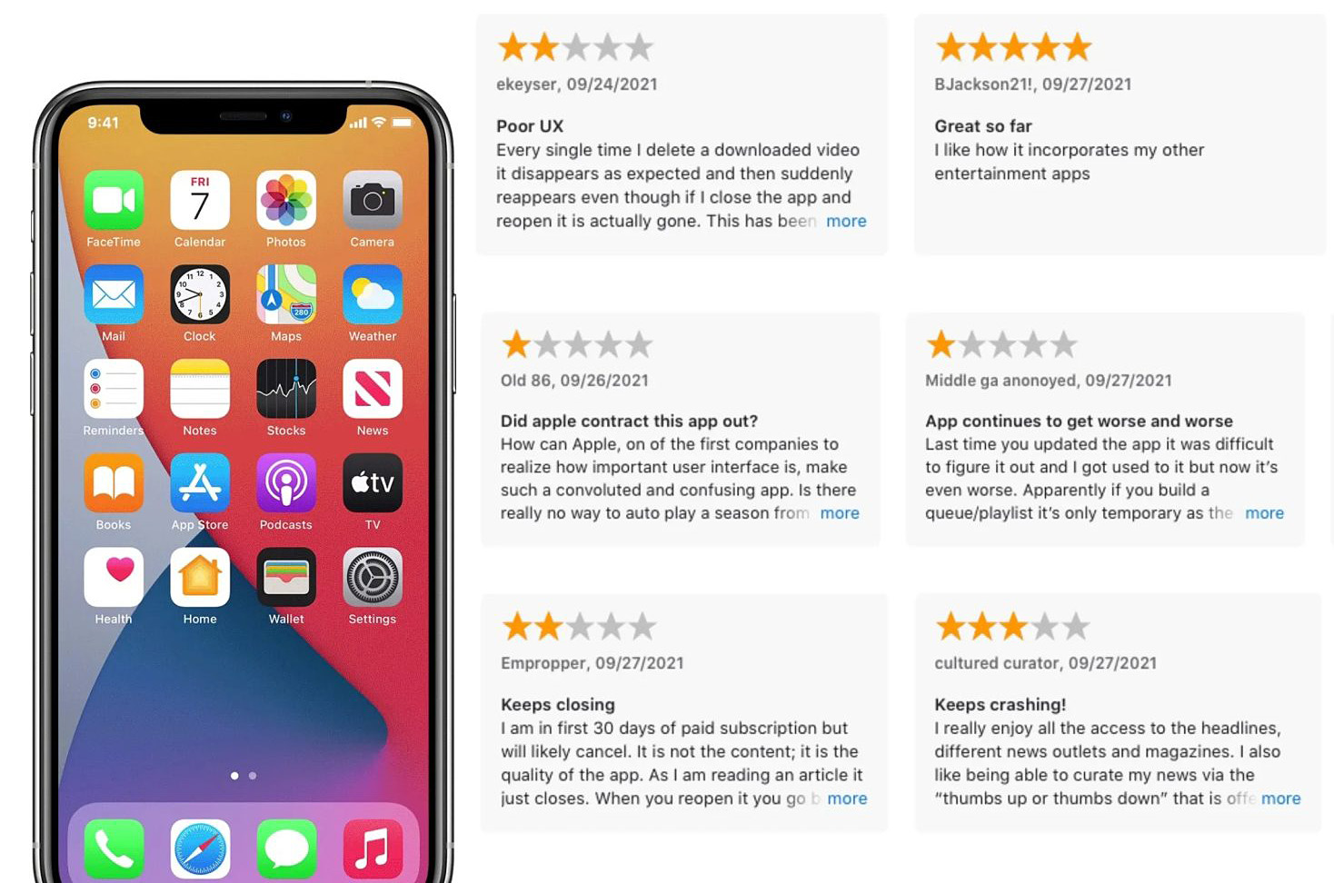 蘋果開放用戶在 App Store 為 iOS 內建應用評論和打分