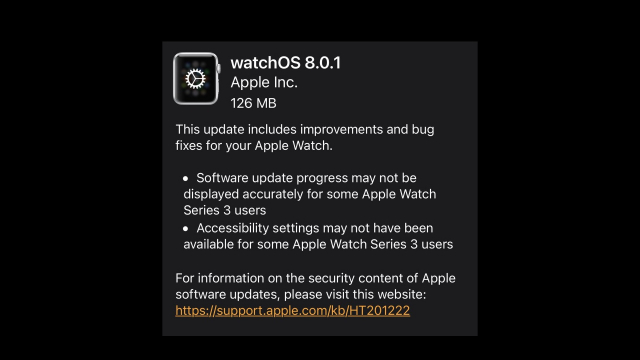 watchOS 8.0.1 開放更新！修復 Apple Watch Series 3 錯誤