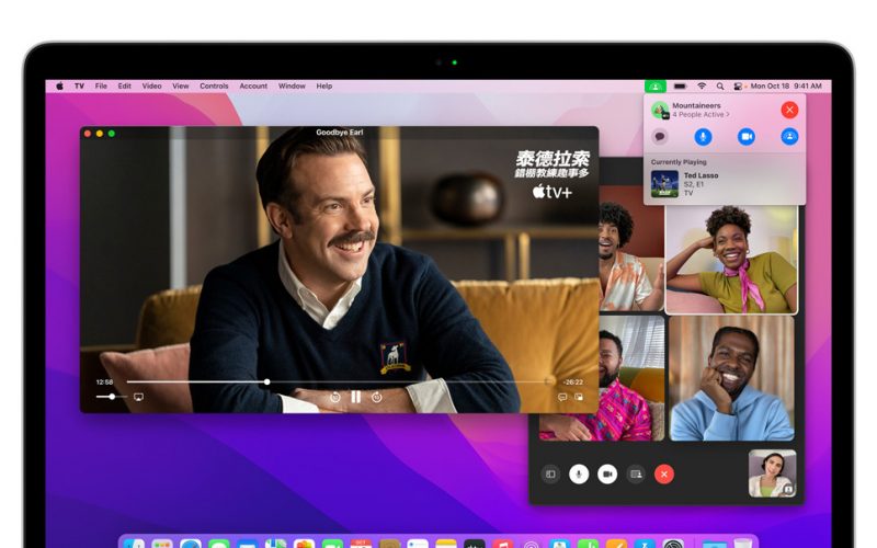 macOS Monterey 12.1 加入同播共享，FaceTime共享螢幕畫面