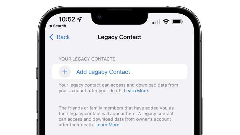 iOS 15.2 新增遺產聯絡人：您去世後能瀏覽您的蘋果帳號數據