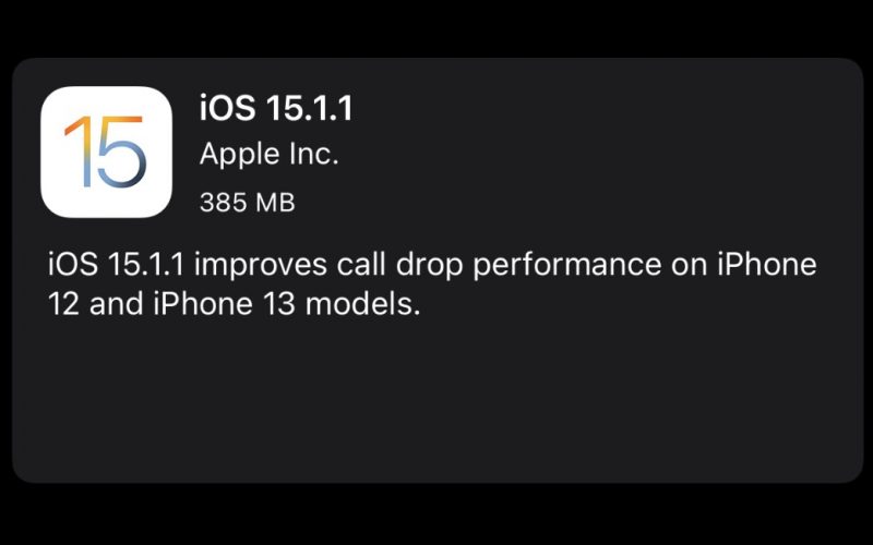 iOS 15.1.1 開放更新！改進 iPhone 12 和 iPhone 13 通話斷線問題