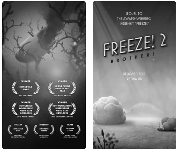 《Freeze! 2 - Brothers》獲得多項大獎的益智遊戲，視覺效果華麗