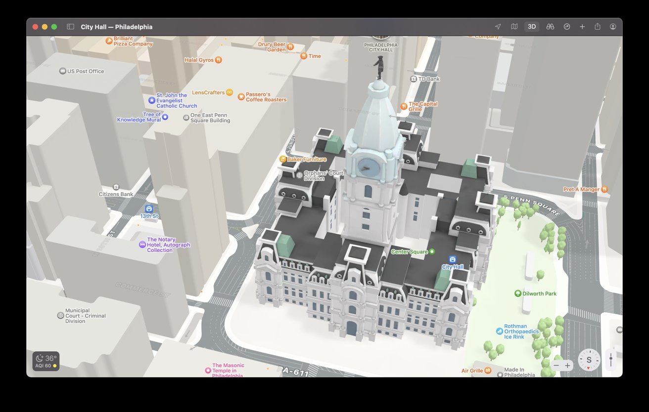 蘋果地圖將 3D 地標擴展至費城 76 人
