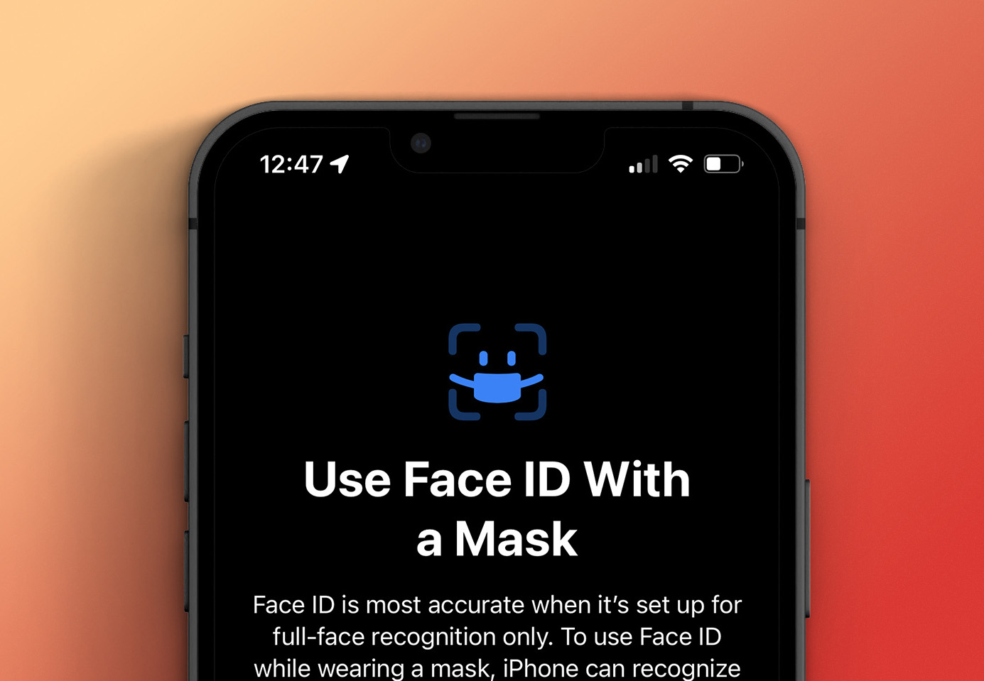 指紋辨識再見！iOS 15.4 支援戴口罩 Face ID 臉部解鎖