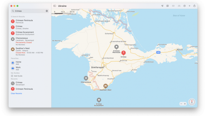 蘋果不鳥普丁！將克里米亞標示為烏克蘭領土 | Apple Maps, 克里米亞, 普丁, 烏克蘭, 蘋果地圖 | iPhone News 愛瘋了