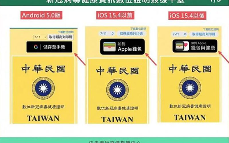 台灣「數位新冠病毒健康證明」上線！加入iPhone免帶小黃卡