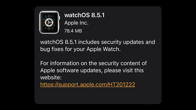 watchOS 8.5.1 開放更新！Apple Watch 安全更新和錯誤修復