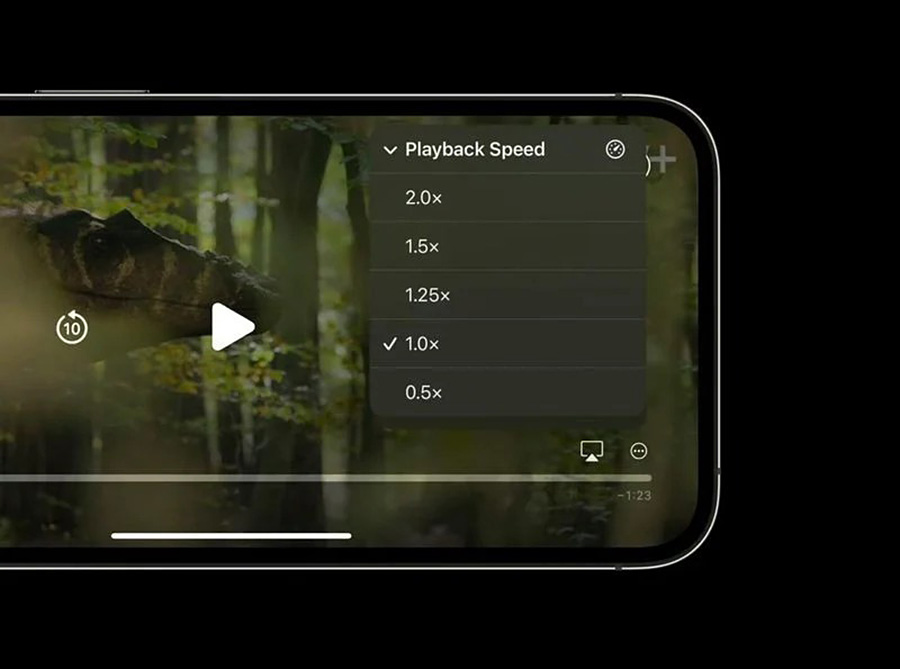 iOS 16 支援第三方 App 使用影片播放速度選單