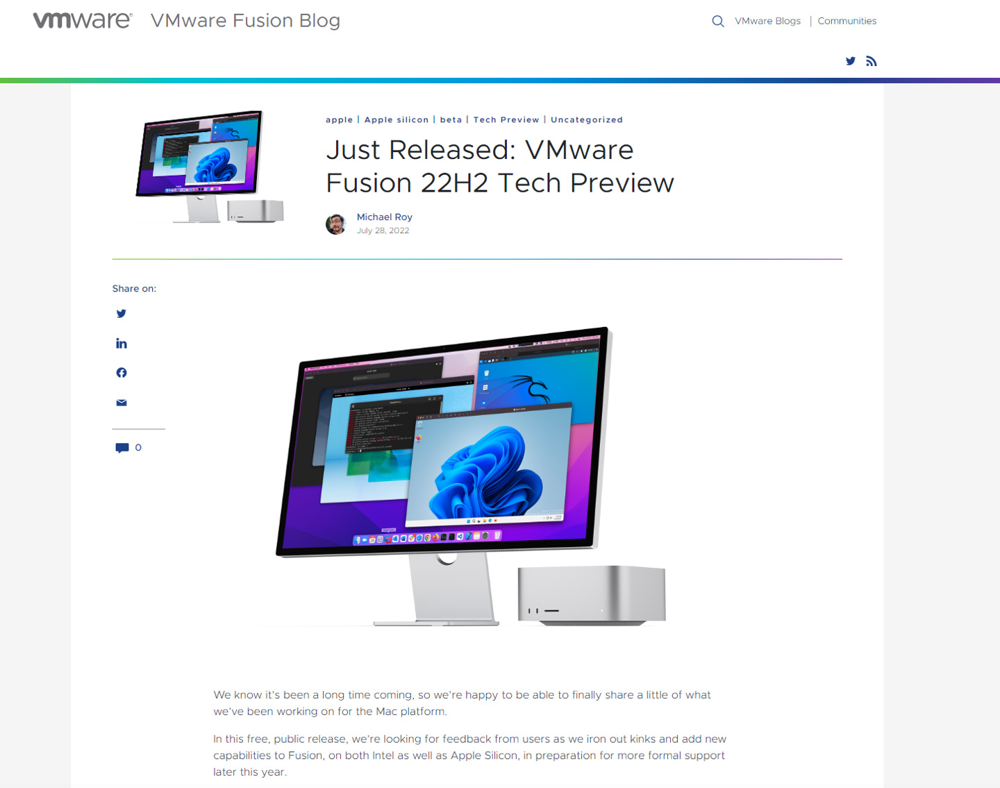 VMware Fusion 讓蘋果晶片 Mac 運行 Windows 11 | macOS, VMware, VMware Fusion, Windows 11, 威睿, 虛擬機程式 | iPhone News 愛瘋了