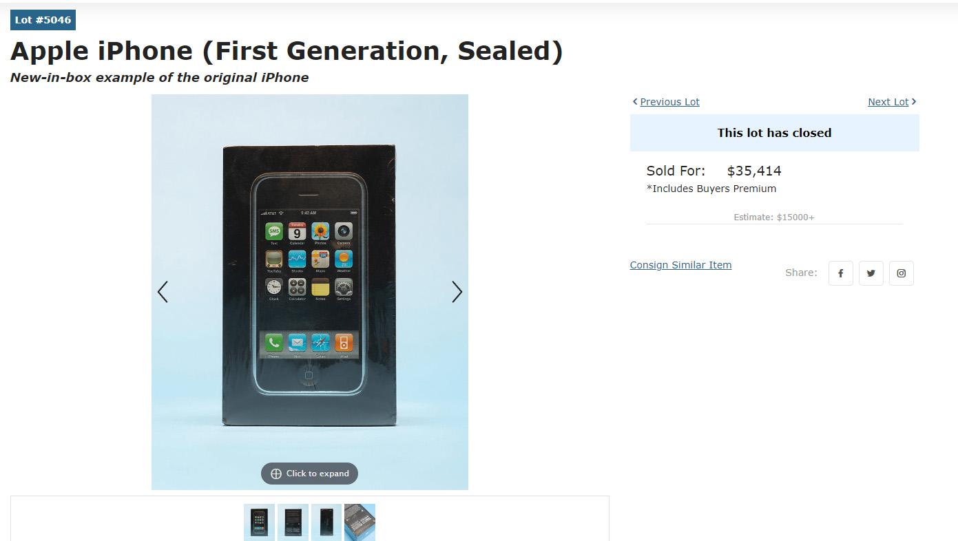 未開封的一代 iPhone 在拍賣會上以百萬售出 | A1203, Apple News, Steve Jobs, 一代iPhone, 賈伯斯 | iPhone News 愛瘋了