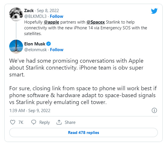 伊隆馬斯克：希望 iPhone 14 衛星服務能和我們星鏈合作 | Elon Musk, iPhone 14, SOS緊急服務, Starlink, 星鏈 | iPhone News 愛瘋了