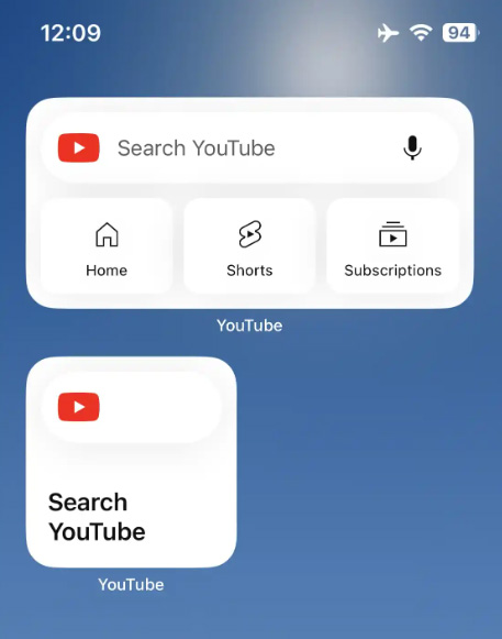 YouTube推出iPhone小工具，可立即打開YT訂閱和搜尋 | Google, iPhone小工具, Siri捷徑, YouTube | iPhone News 愛瘋了
