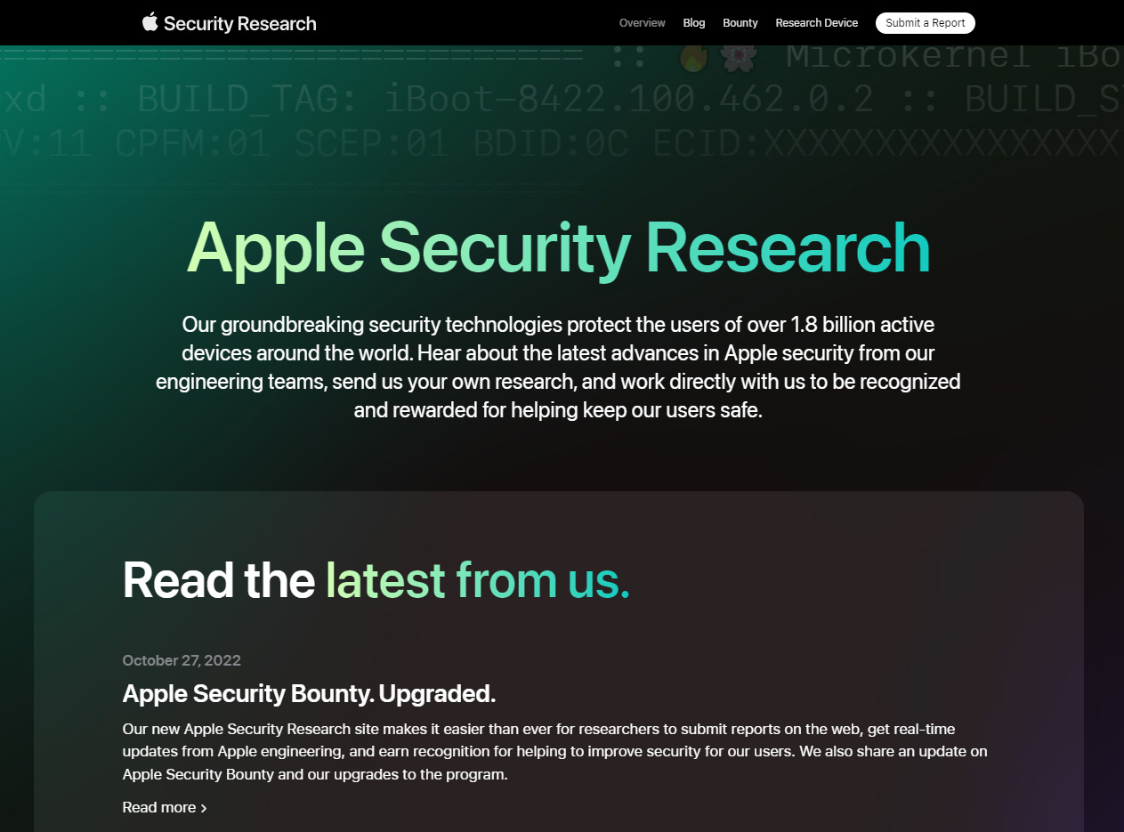蘋果推出安全研究網站：提供漏洞回報和獎金