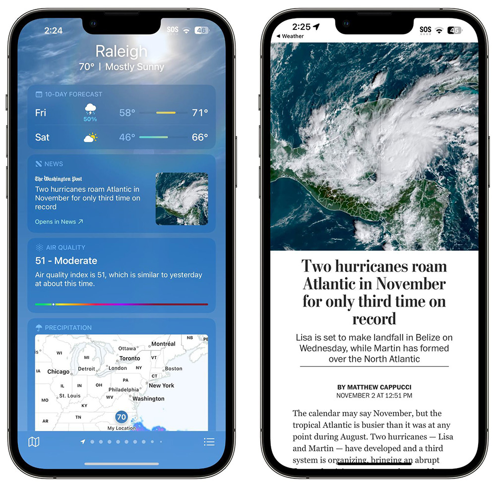 iOS 16.2 為 iPhone 內建天氣加入氣象新聞報導 | Apple News, iOS 16.2, iPadOS 16.2, 天氣App, 蘋果新聞 | iPhone News 愛瘋了