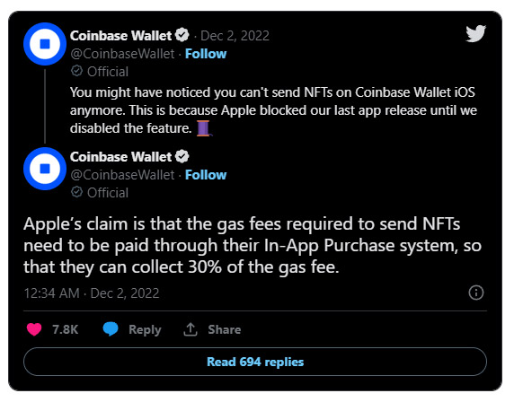 Coinbase 不想向蘋果支付應用內 NFT 轉帳費用 | App Store, Coinbase, NFT, Non-Fungible Token, 非同質化代幣 | iPhone News 愛瘋了