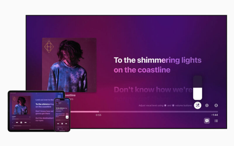 Apple Music推出KTV歡唱功能！歌詞和可調人聲