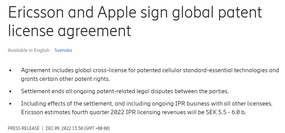 蘋果與愛立信簽署全球行動網路專利許可協議 | 5G iPhone, Apple News, Ericsson, 愛立信, 蘋果專利 | iPhone News 愛瘋了