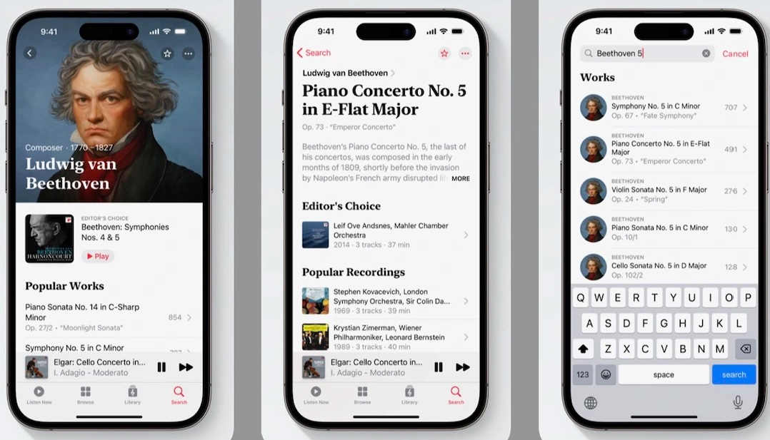 Apple Music Classical古典音樂將於3/28發布，先睹為快