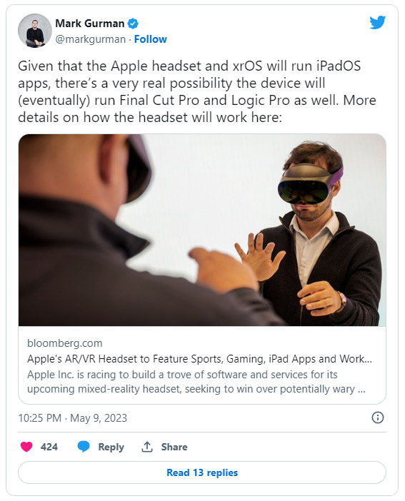 蘋果AR/VR頭顯可運行Final Cut Pro編輯影片和音樂 | Apple VR, AR/VR, Final Cut Pro, Logic Pro | iPhone News 愛瘋了