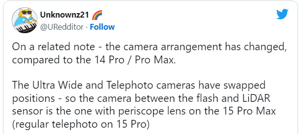 iPhone 15 Pro Max攝影頭重整佈局，適應潛望鏡技術