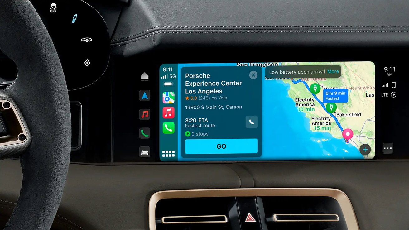 保時捷Taycan更新！CarPlay搭載Apple Maps EV路線規劃功能