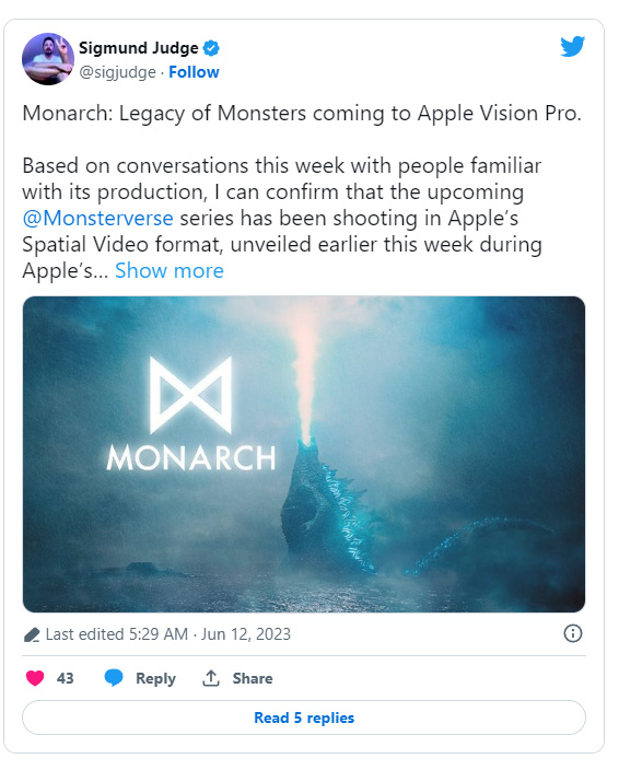 《Monarch：怪獸的傳承》成為蘋果Vision Pro首部3D震撼力作