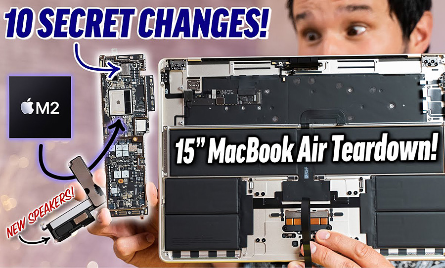15吋M2晶片MacBook Air早期拆解影片欣賞