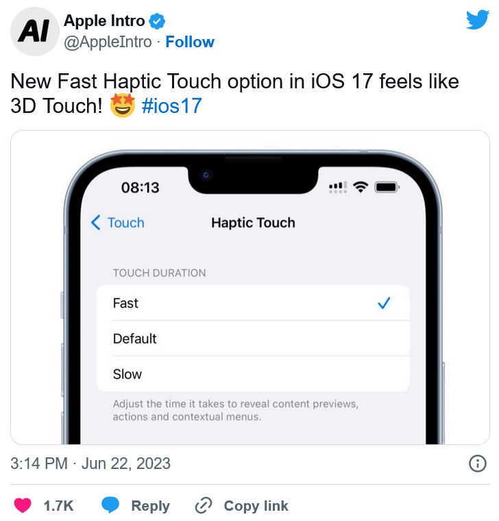  iOS 17測試版重現3D Touch，為iPhone帶來懷念觸控體驗