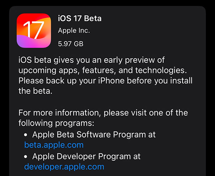 蘋果發布 iOS 17 和 iPadOS 17 首個公開測試版