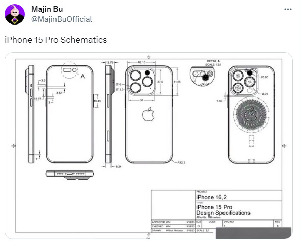 iPhone 15 Pro 原理圖顯示：新動作按鈕、USB-C 和細節 | Apple Press Release, iPhone 15 Pro, iPhone 15 Pro Max, 蘋果新聞 | iPhone News 愛瘋了