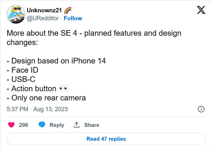 iPhone SE 4：傳動作按鈕、USB-C、臉部辨識一次擁有
