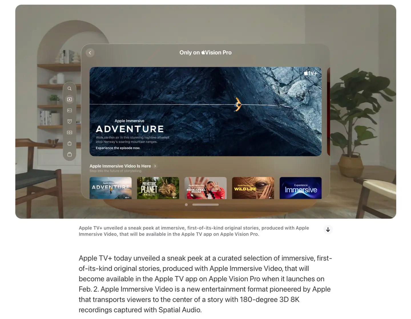 蘋果推出全新180度3D 8K影片格式 - Apple Immersive Video Apple Immersive Video 2