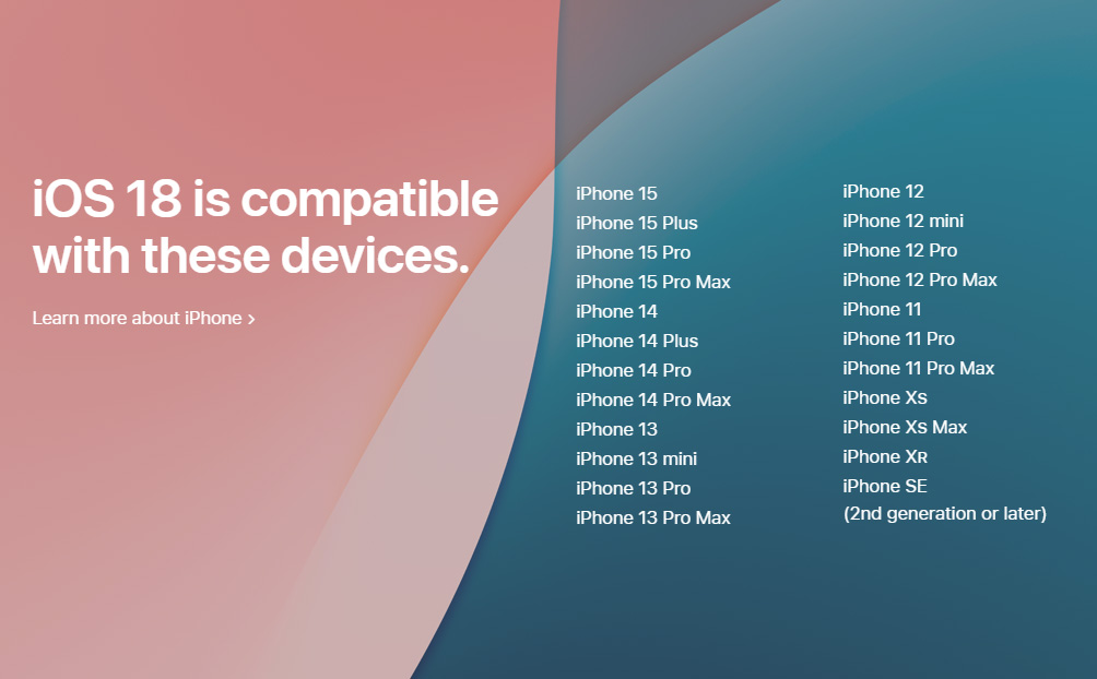ios 18 supported devices 2