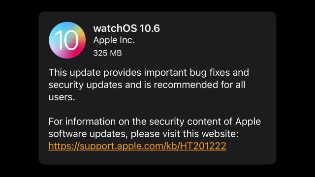 apple watchos 10 6 update 2