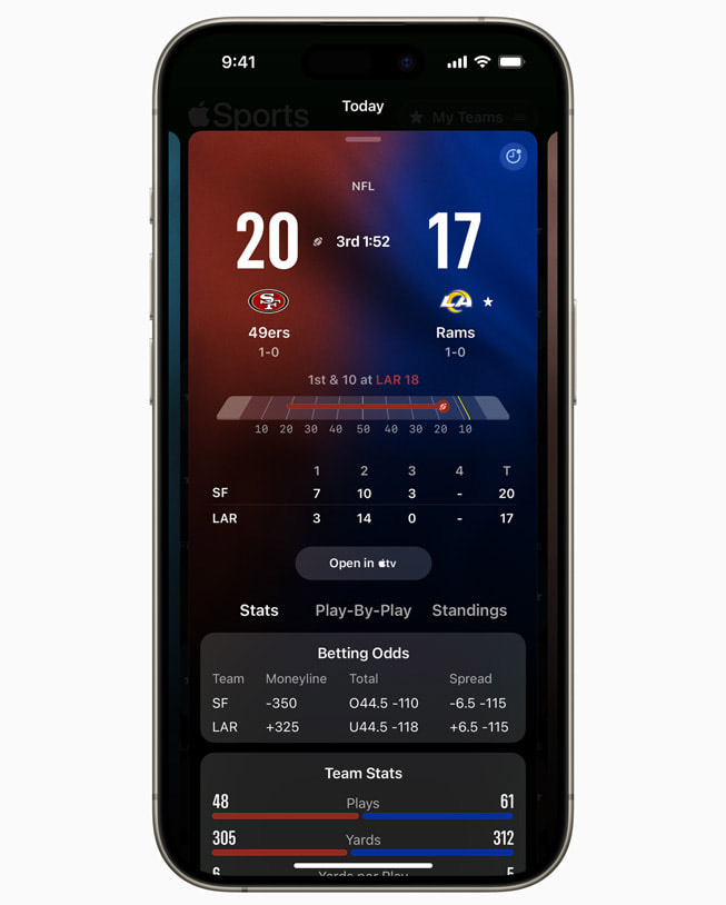 apple sports new features nfl college football 2