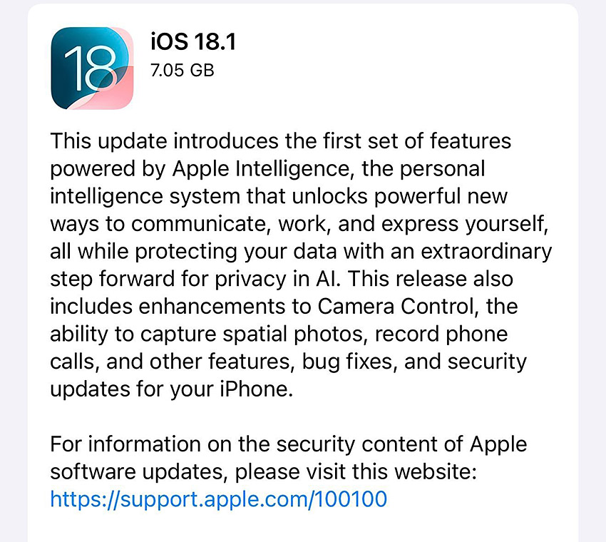 ios 18 1 apple intelligence 2