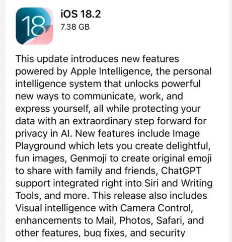 ios 18 2 ai features release 2