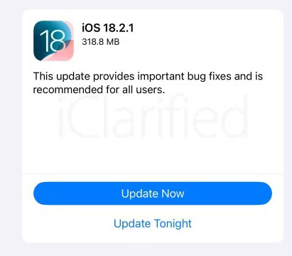 ios 18 2 1 bug fix update guide 2