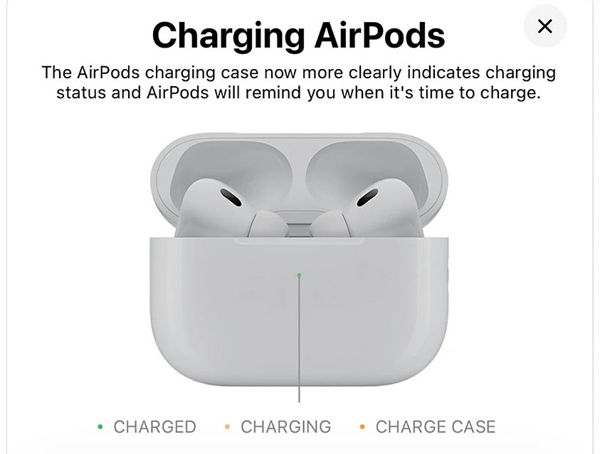 ios26 airpods charging light