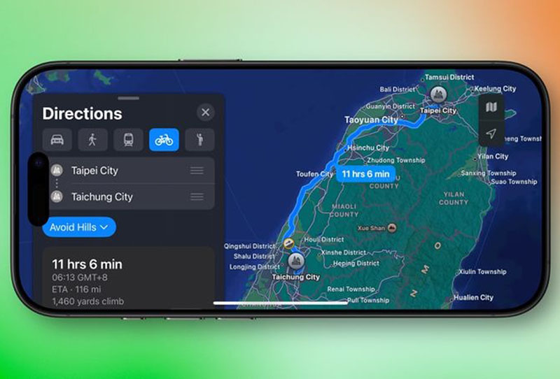 apple maps cycling directions taiwan