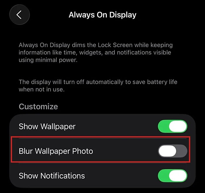 ios 26 turn off always on display 2